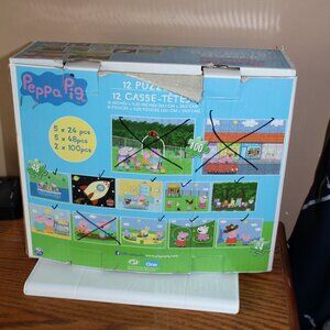 Peppa Pig Puzzle Box Lot of 9 Puzzles Inside out of 12